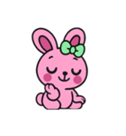 [アレンジ用]レトロピンクうさぎ（個別スタンプ：6）