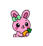 [アレンジ用]レトロピンクうさぎ（個別スタンプ：7）