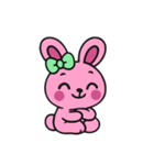 [アレンジ用]レトロピンクうさぎ（個別スタンプ：8）