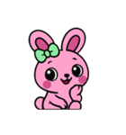 [アレンジ用]レトロピンクうさぎ（個別スタンプ：11）