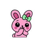 [アレンジ用]レトロピンクうさぎ（個別スタンプ：13）