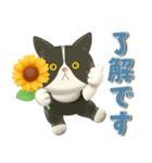夏を届ける♪ハチワレコンビのご挨拶【3D】（個別スタンプ：5）