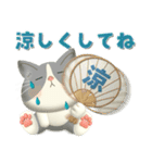 夏を届ける♪ハチワレコンビのご挨拶【3D】（個別スタンプ：19）