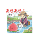 元気じるしの桃太郎のスタンプです（個別スタンプ：1）