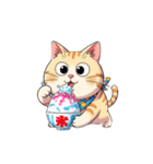 【かき氷を食べる猫】（個別スタンプ：6）