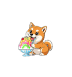 【かき氷を食べる犬】（個別スタンプ：2）