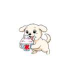 【かき氷を食べる犬】（個別スタンプ：3）