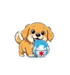 【かき氷を食べる犬】（個別スタンプ：4）