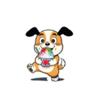 【かき氷を食べる犬】（個別スタンプ：8）