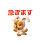 うさぎ耳の3Dヨークシャテリア（夏）（個別スタンプ：26）