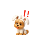うさぎ耳の3Dヨークシャテリア（夏）（個別スタンプ：28）