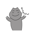 挨拶する微笑みのカバ（個別スタンプ：6）