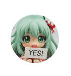 プラカードみどり精霊みなみちゃん（個別スタンプ：7）