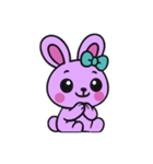 まだ[アレンジ用]レトロパープルうさぎ（個別スタンプ：2）