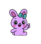 まだ[アレンジ用]レトロパープルうさぎ（個別スタンプ：3）