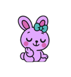 まだ[アレンジ用]レトロパープルうさぎ（個別スタンプ：5）