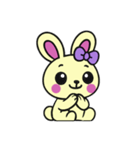まだ[アレンジ用]レトロクリーム色うさぎ（個別スタンプ：3）
