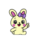 まだ[アレンジ用]レトロクリーム色うさぎ（個別スタンプ：4）