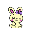 まだ[アレンジ用]レトロクリーム色うさぎ（個別スタンプ：6）