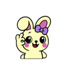 まだ[アレンジ用]レトロクリーム色うさぎ（個別スタンプ：9）