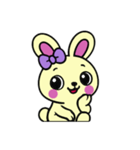 まだ[アレンジ用]レトロクリーム色うさぎ（個別スタンプ：10）