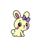 まだ[アレンジ用]レトロクリーム色うさぎ（個別スタンプ：16）