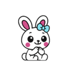 まだ[アレンジ用]レトロホワイトうさぎ（個別スタンプ：1）