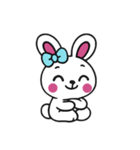 まだ[アレンジ用]レトロホワイトうさぎ（個別スタンプ：4）