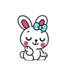 まだ[アレンジ用]レトロホワイトうさぎ（個別スタンプ：5）