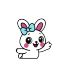 まだ[アレンジ用]レトロホワイトうさぎ（個別スタンプ：6）