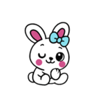まだ[アレンジ用]レトロホワイトうさぎ（個別スタンプ：7）