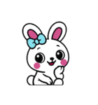 まだ[アレンジ用]レトロホワイトうさぎ（個別スタンプ：8）