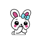 まだ[アレンジ用]レトロホワイトうさぎ（個別スタンプ：9）