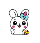 まだ[アレンジ用]レトロホワイトうさぎ（個別スタンプ：15）
