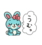 レトロうさ子（水色）（個別スタンプ：11）