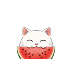 【スイカを食べる猫】（個別スタンプ：6）