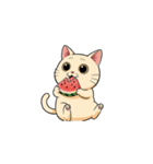 【スイカを食べる猫】（個別スタンプ：8）