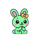 まだ[アレンジ用]レトロエメラルドうさぎ（個別スタンプ：1）
