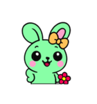 まだ[アレンジ用]レトロエメラルドうさぎ（個別スタンプ：5）