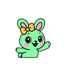まだ[アレンジ用]レトロエメラルドうさぎ（個別スタンプ：9）