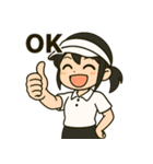 元気いっぱい♪テニス女子スタンプ（個別スタンプ：3）