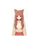 [アレンジ用]ゆるっと脱力系猫耳の女の子（個別スタンプ：2）