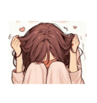 [アレンジ用]ゆるっと脱力系猫耳の女の子（個別スタンプ：5）