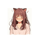 [アレンジ用]ゆるっと脱力系猫耳の女の子（個別スタンプ：6）