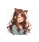 [アレンジ用]ゆるっと脱力系猫耳の女の子（個別スタンプ：10）