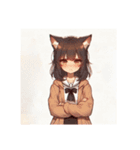 [アレンジ用]ゆるっと脱力系猫耳の女の子（個別スタンプ：11）