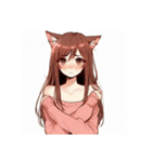 [アレンジ用]ゆるっと脱力系猫耳の女の子（個別スタンプ：12）
