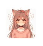 [アレンジ用]ゆるっと脱力系猫耳の女の子（個別スタンプ：13）