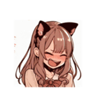 [アレンジ用]ゆるっと脱力系猫耳の女の子（個別スタンプ：14）