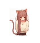 [アレンジ用]ゆるっと脱力系猫耳の女の子（個別スタンプ：15）